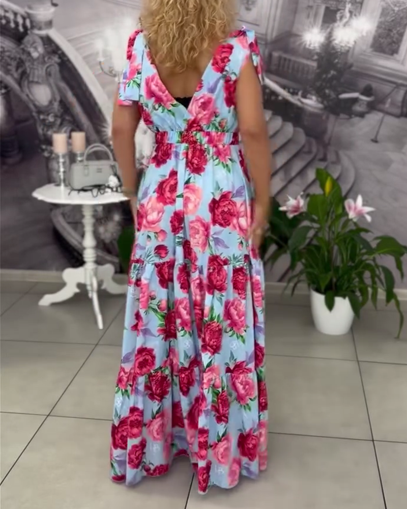 Larena | Printed V-Neck Dress
