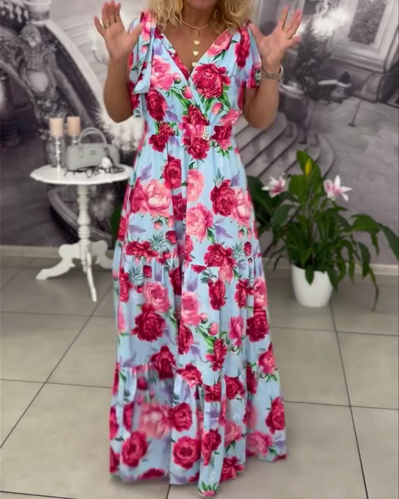 Larena | Printed V-Neck Dress