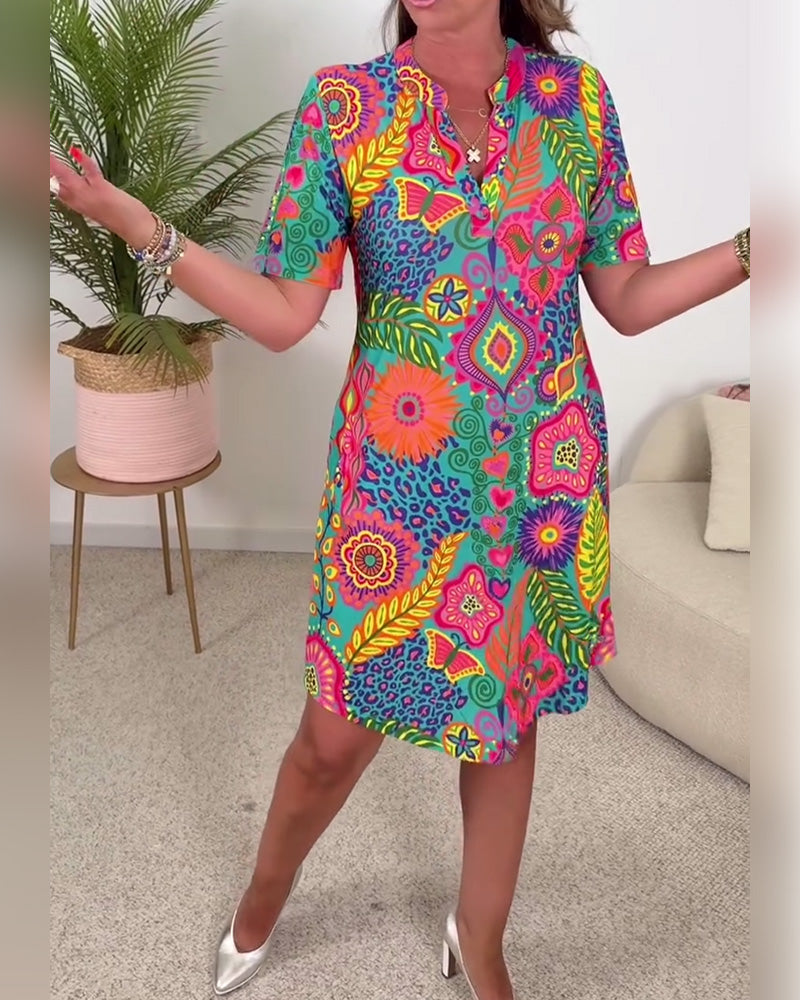 Virella | Floral Short-Sleeve Dress