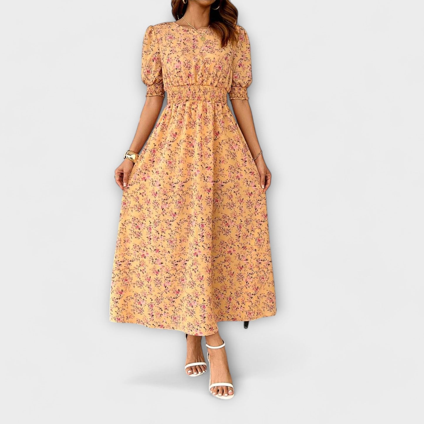 Liora | Floral Round-Neck Dress