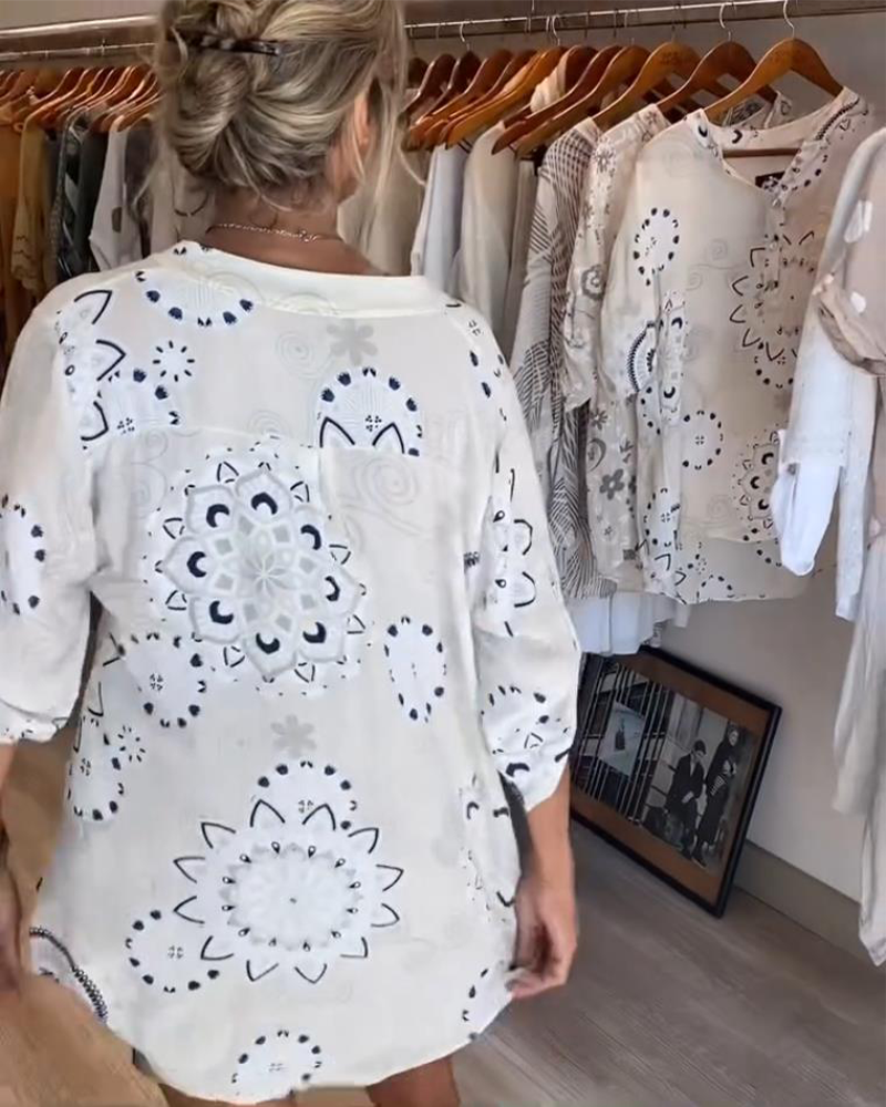 Lyara | Printed V-Neck Blouse
