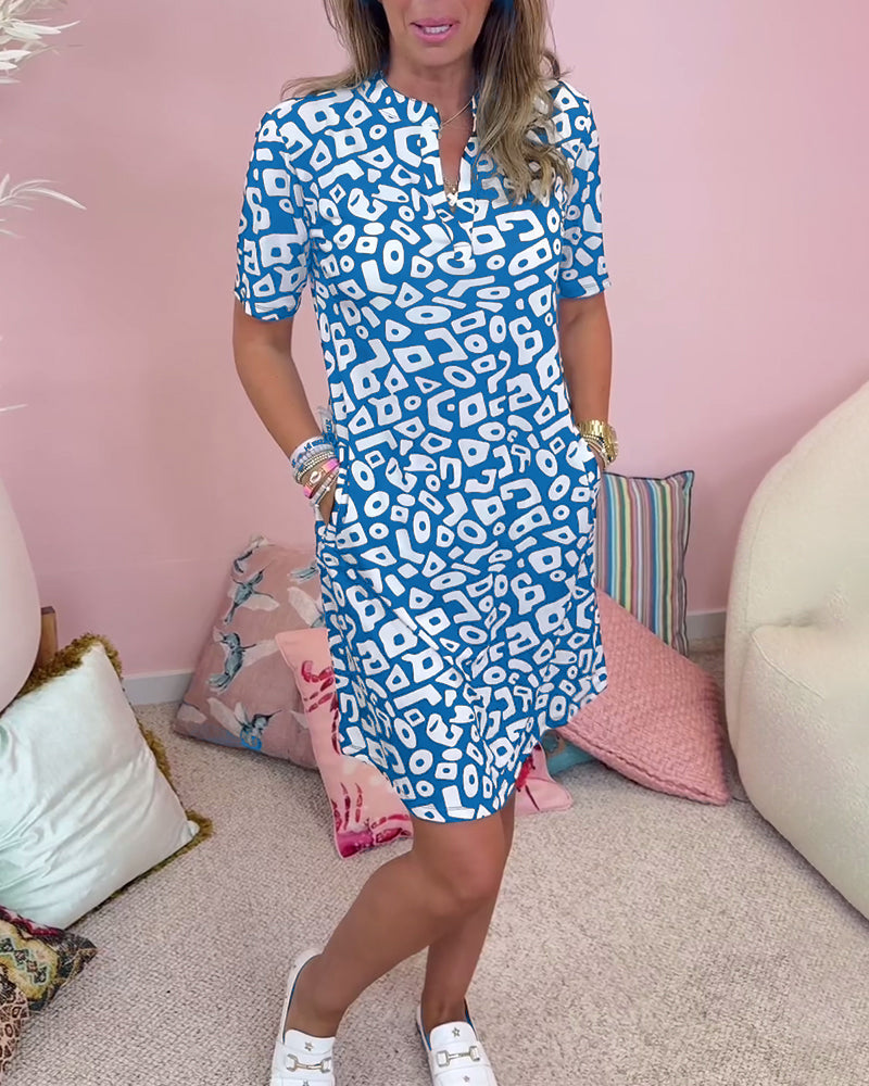 Leona | Printed V-Neck Dress