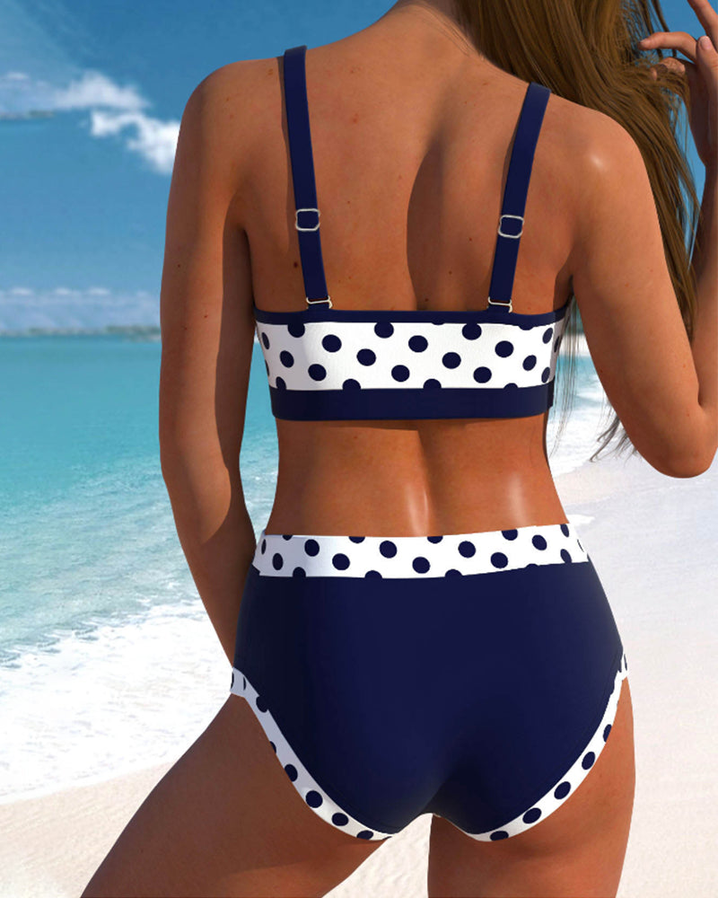 Liora | Polka Dot Patchwork Bikini Set