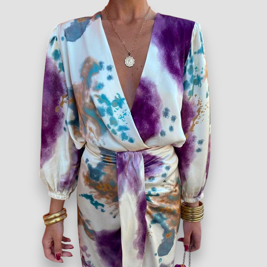 Velira | Violet V-Neck Dress