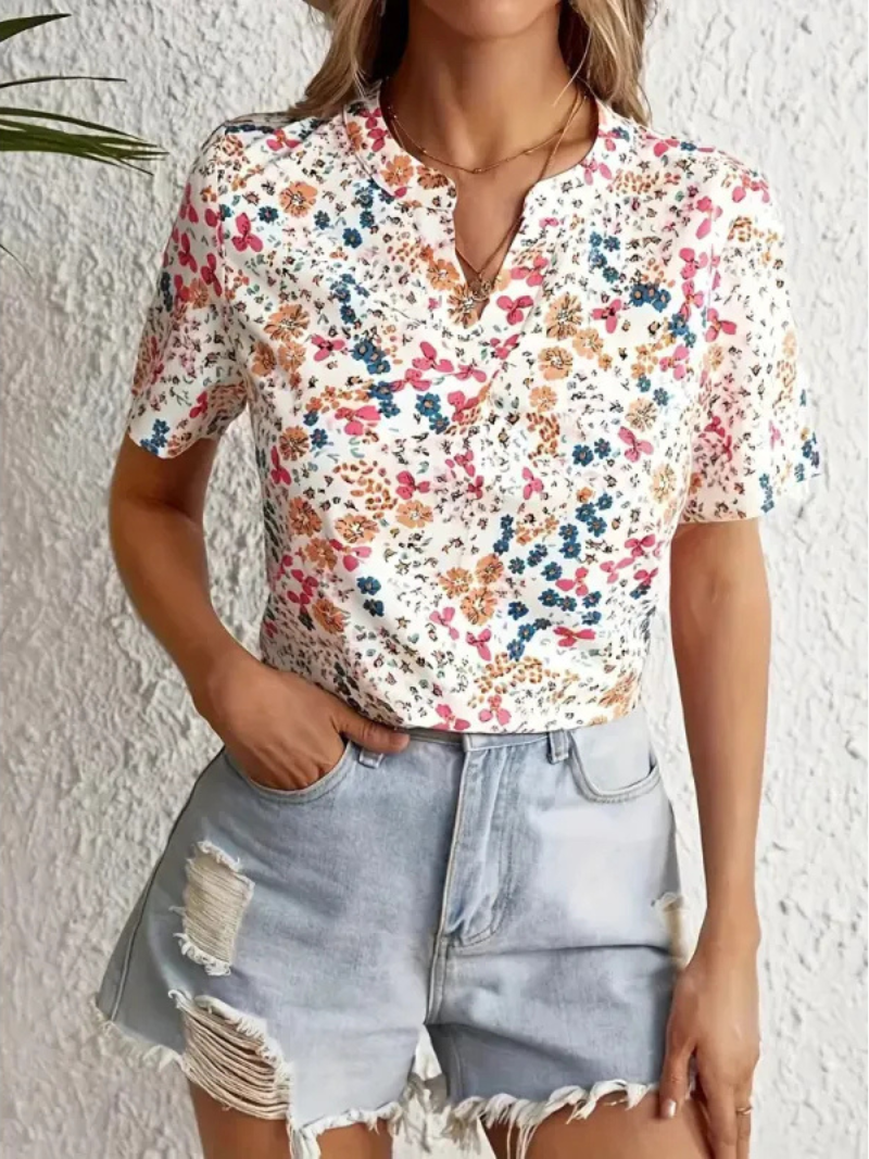 Liora | Elegant Floral Button Blouse