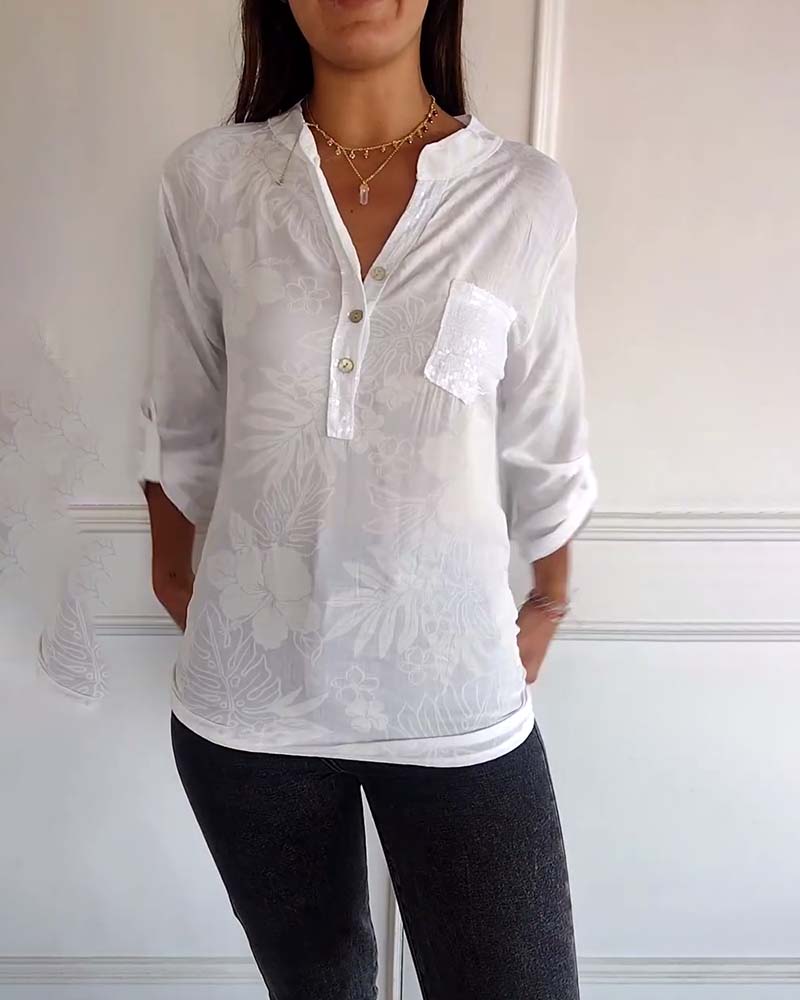 Tayana | Sequin Leaf Patchwork Top