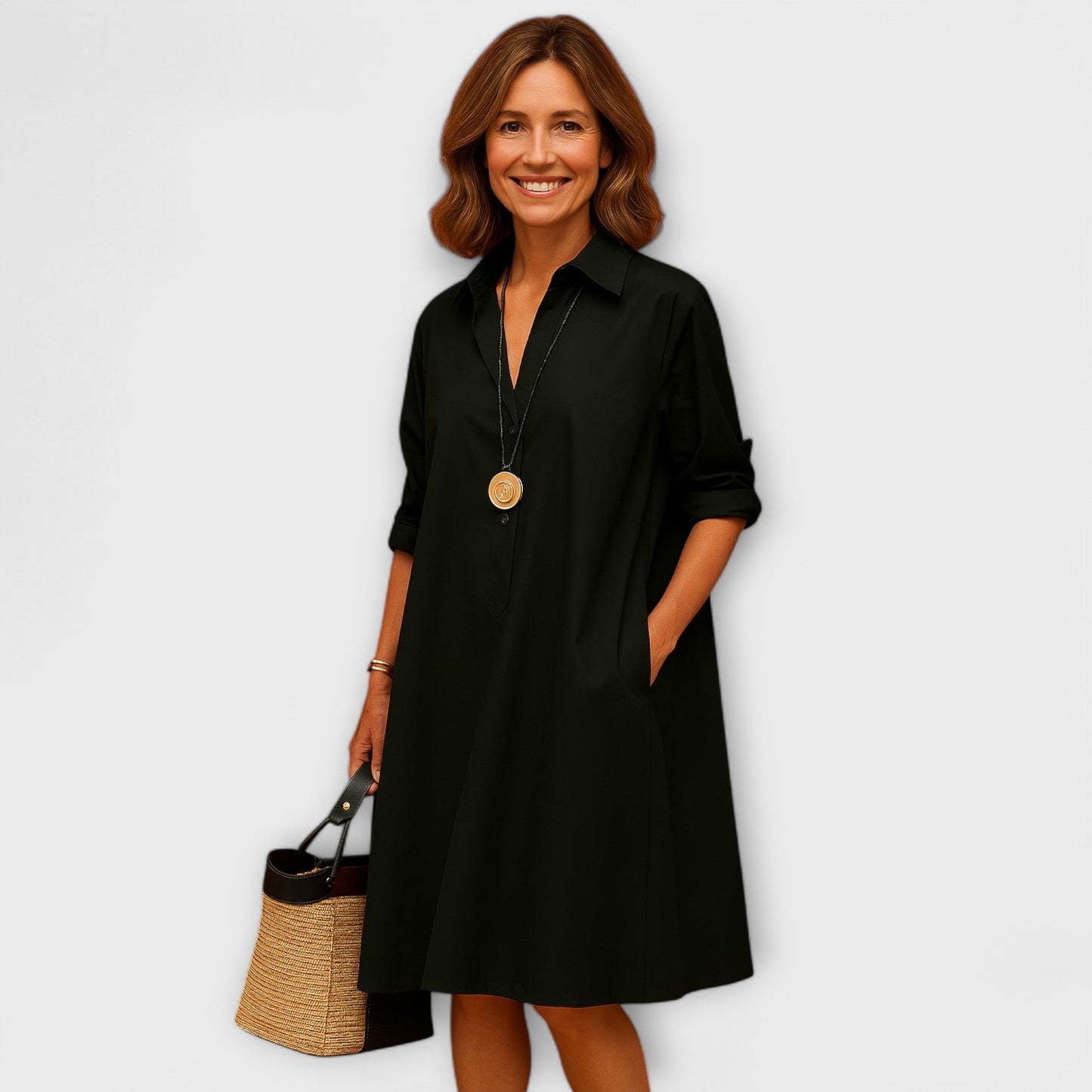 Liora | Collared Shirt Dress