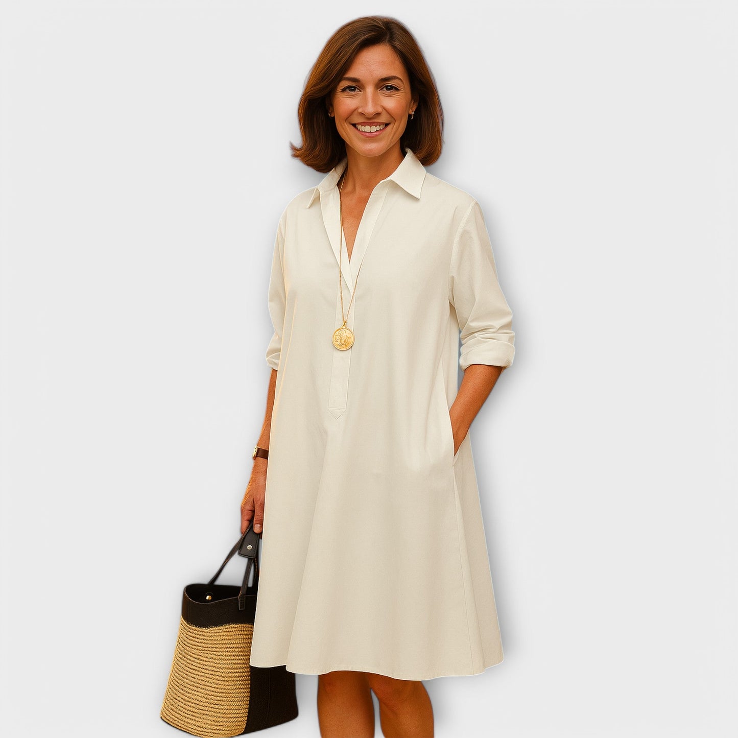 Liora | Collared Shirt Dress