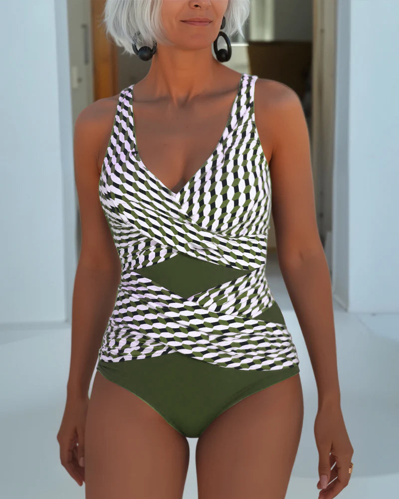 Leona Cross-Strap Swimsuit | Shaping Fit