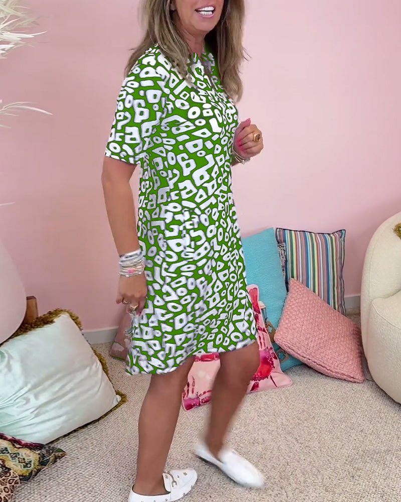 Leona | Printed V-Neck Dress