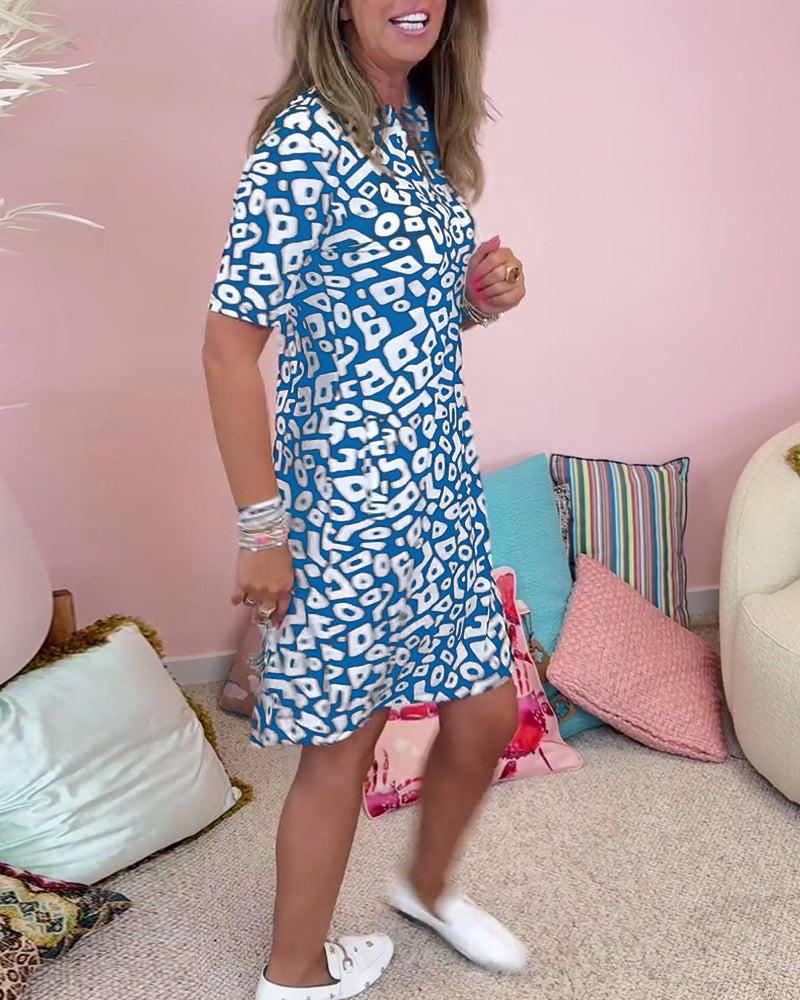 Leona | Printed V-Neck Dress