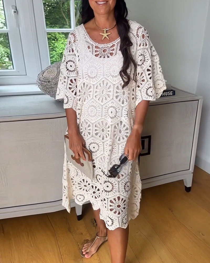 Iselina | Eyelet Half-Sleeve Dress