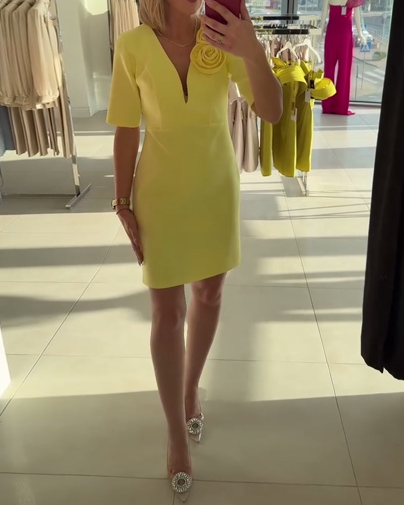 Lioren | Floral Solid Dress
