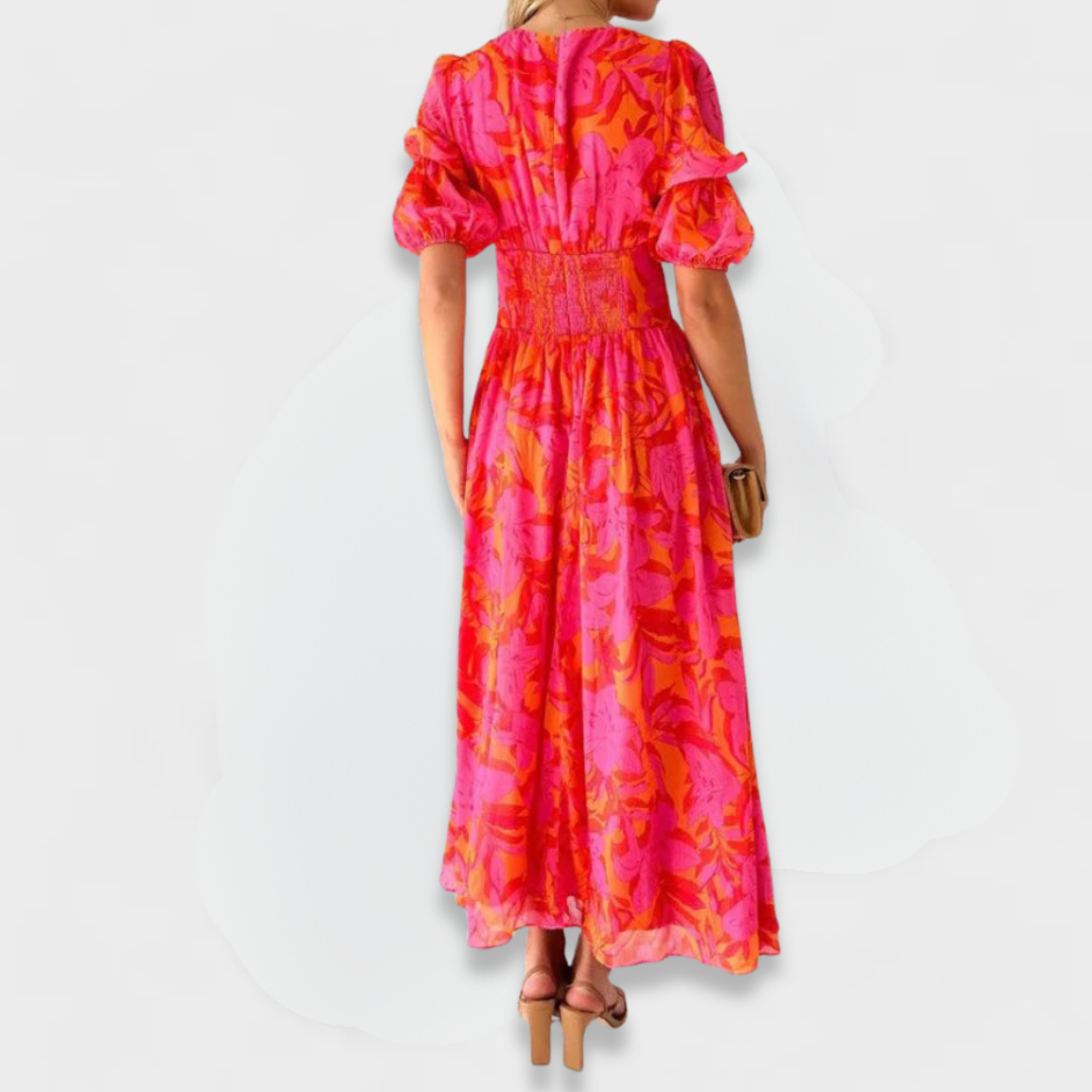Lunetta | Red-Pink Maxi Dress