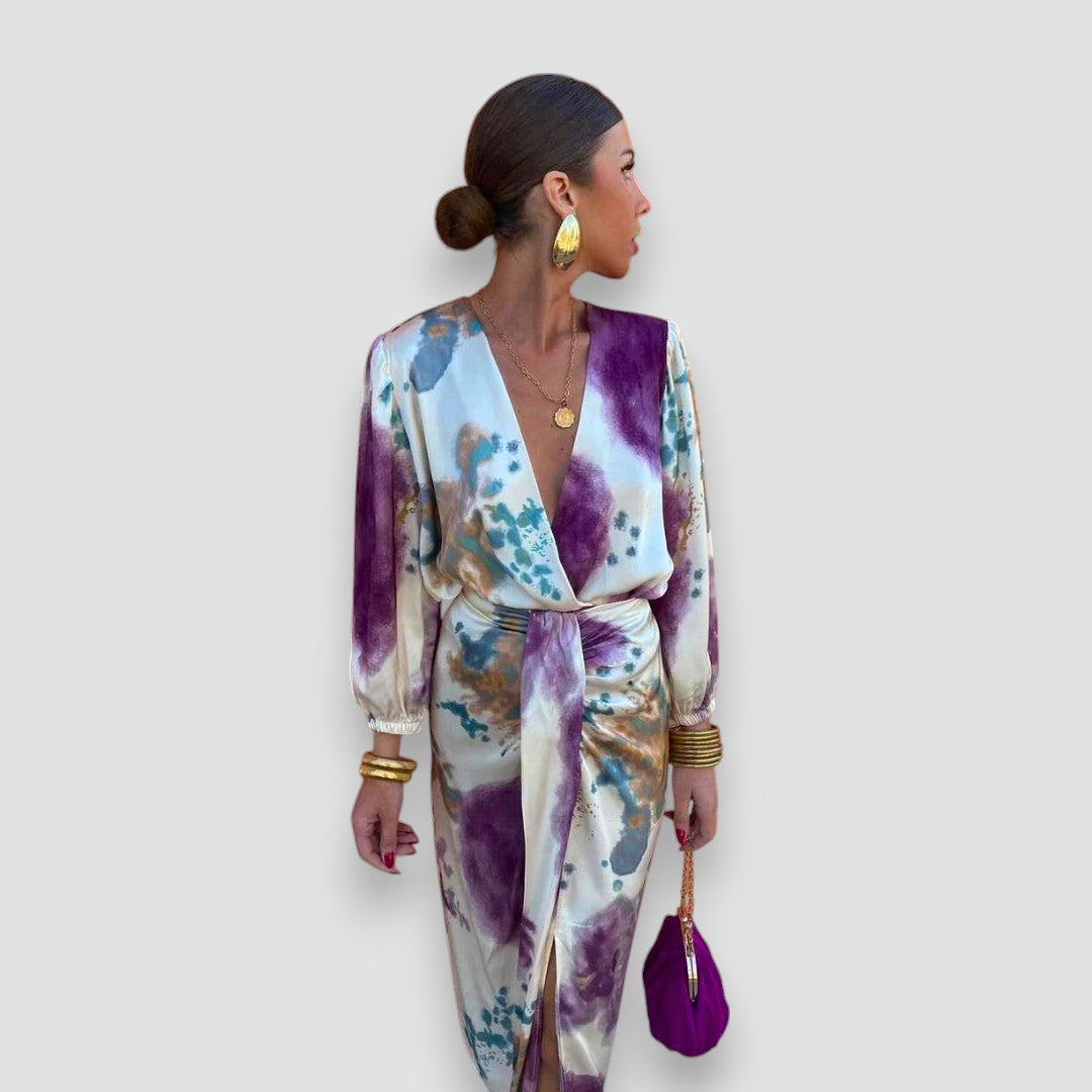 Velira | Violet V-Neck Dress