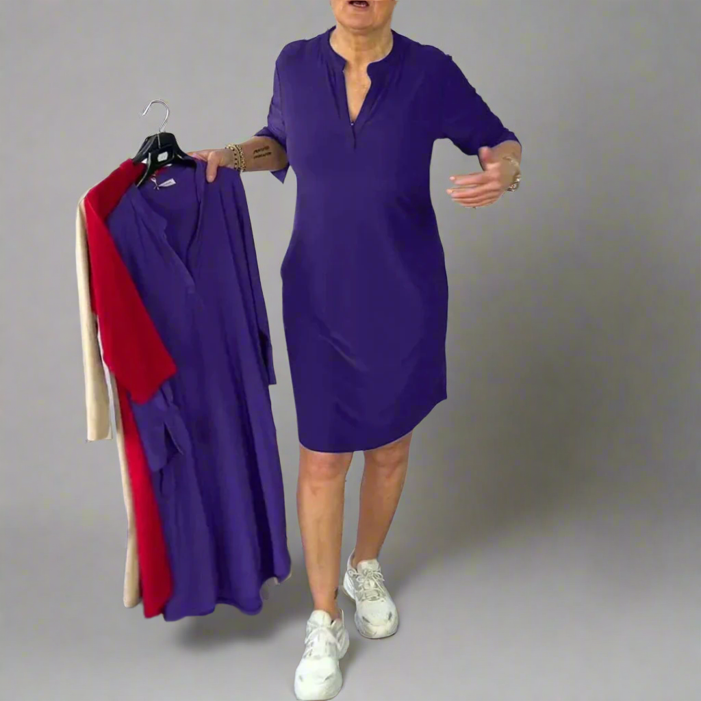 HANNEKE | SIMPLE V-NECK DRESS