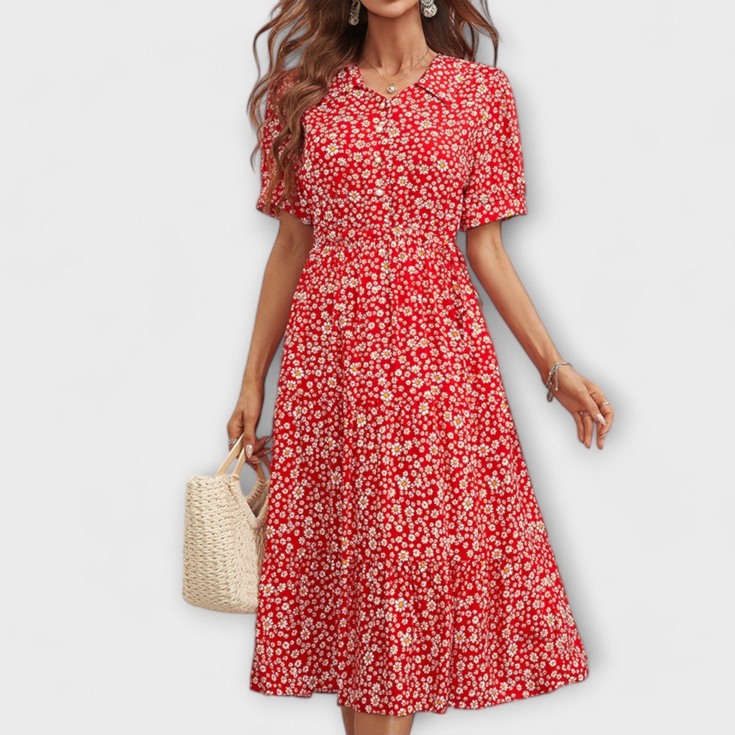Liora | Floral Round-Neck Dress