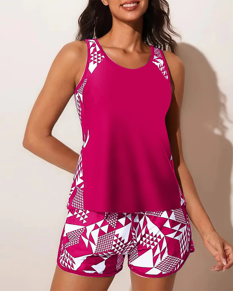 Celia | Geometric Print Two-Piece Swimsuit