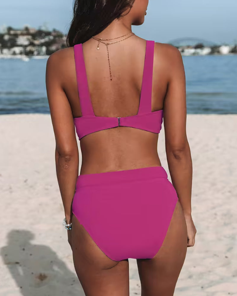 Alba | Solid High-Waist Swimsuit