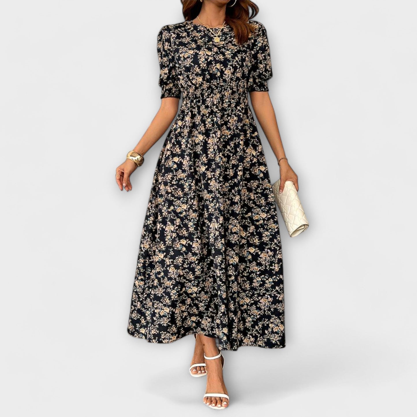Liora | Floral Round-Neck Dress