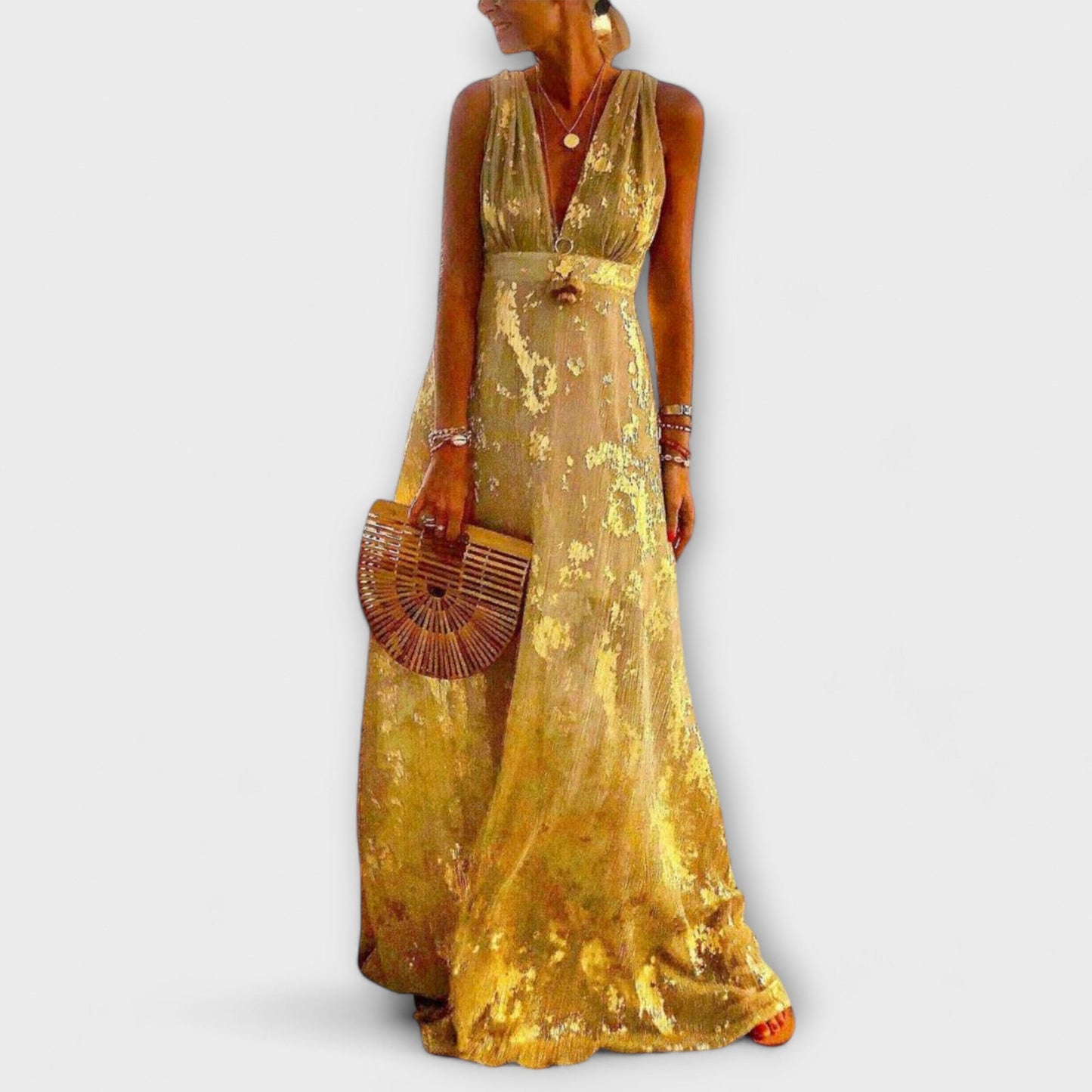 Iselina | Flowing Sequin V-Neck Dress