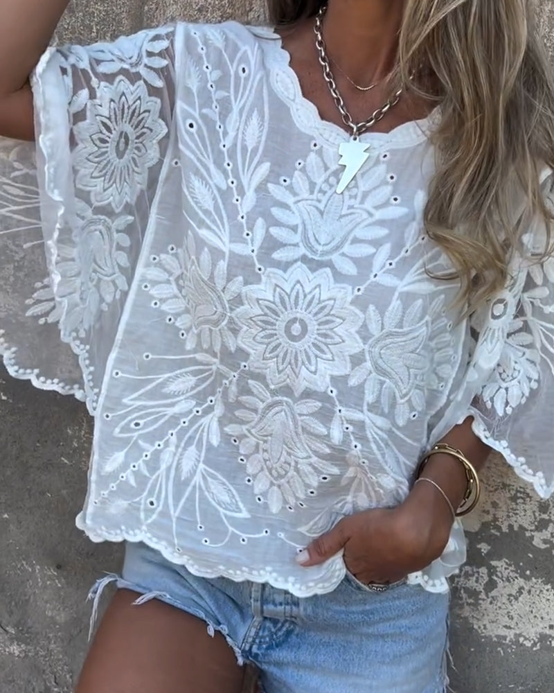Eloria | Urban Flair Blouse with Butterfly Sleeves