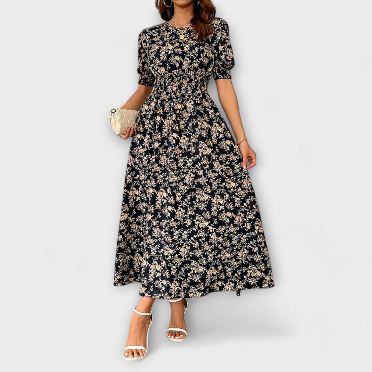 Liora | Floral Round-Neck Dress