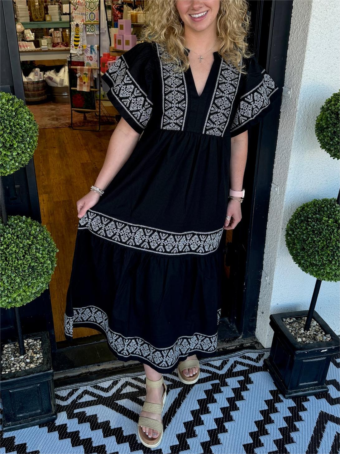 Thalina | Boho V-Neck Maxi Dress