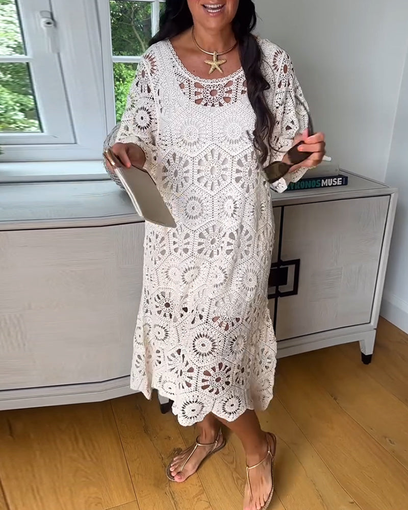 Iselina | Eyelet Half-Sleeve Dress