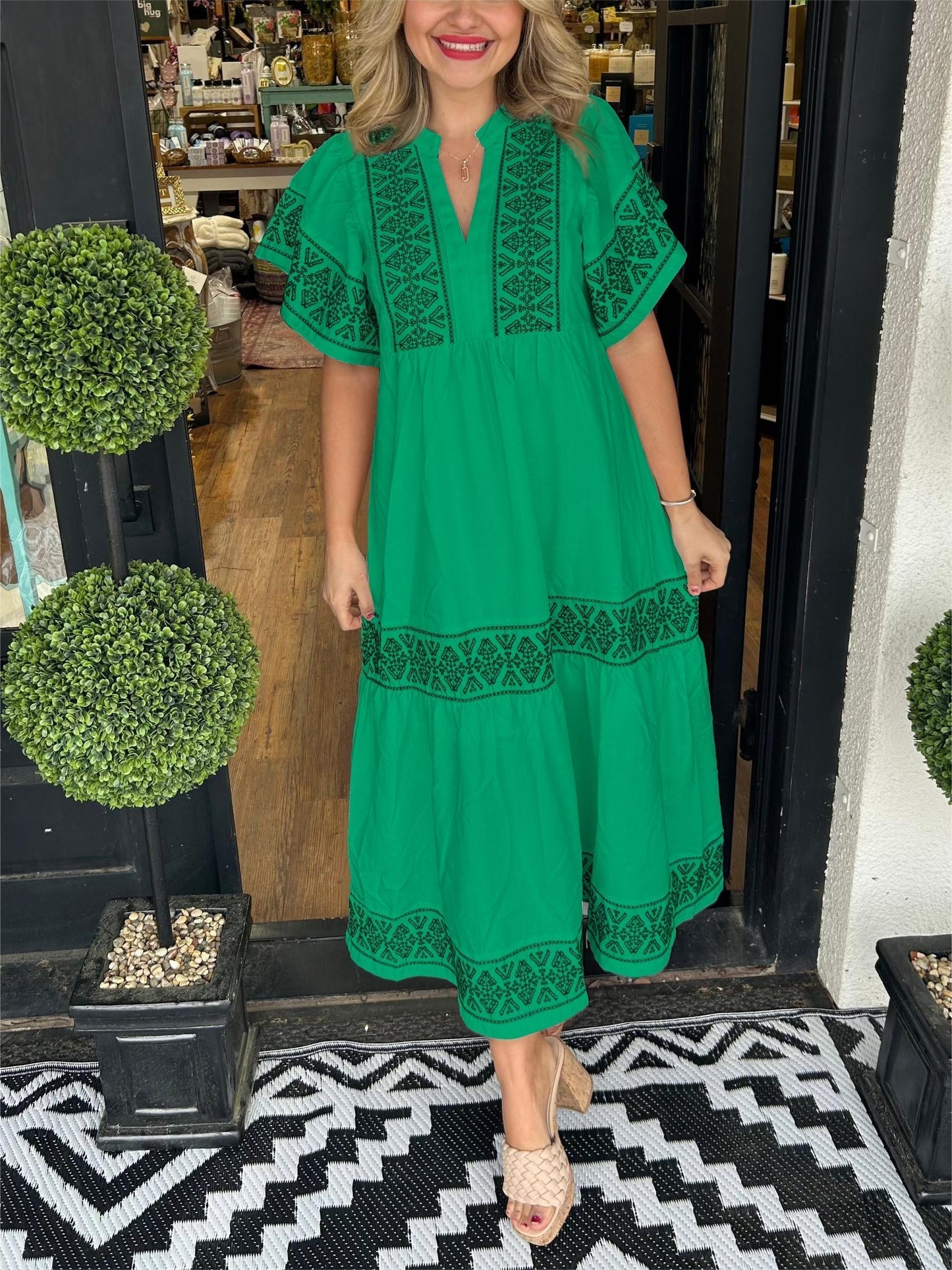 Thalina | Boho V-Neck Maxi Dress