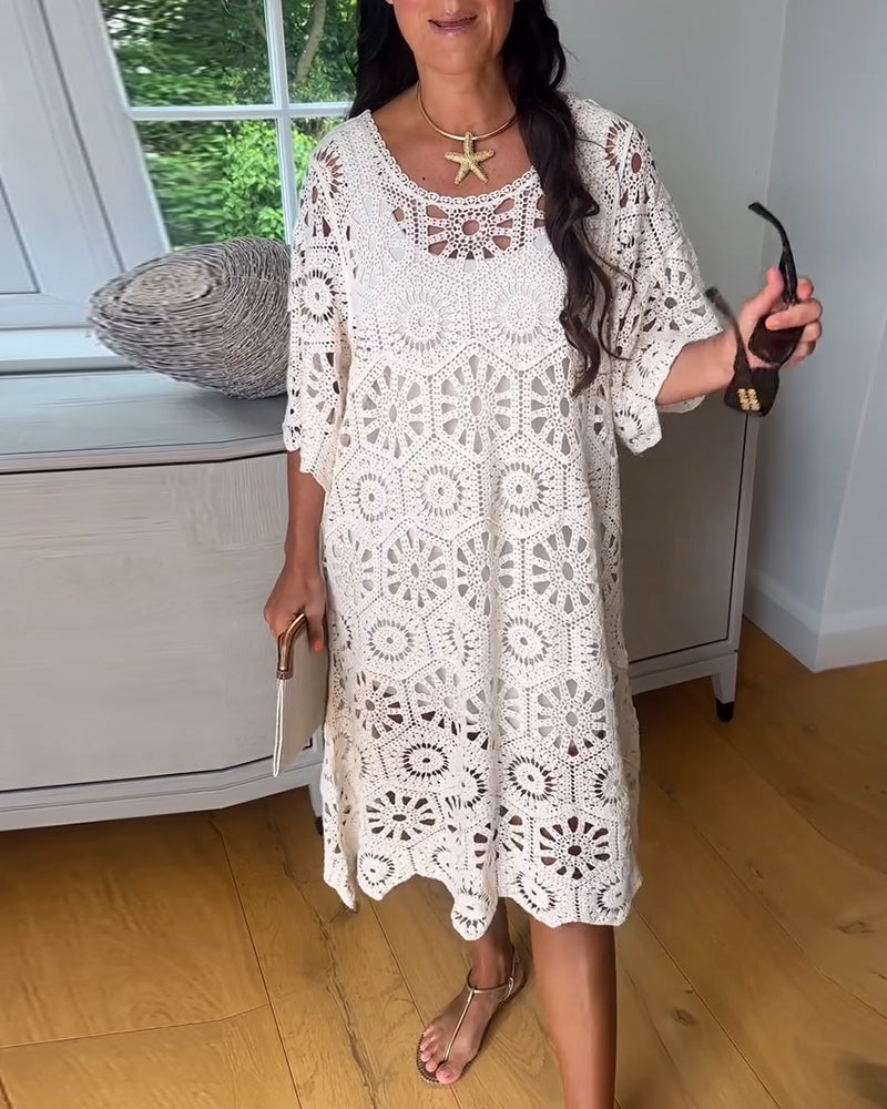 Iselina | Eyelet Half-Sleeve Dress
