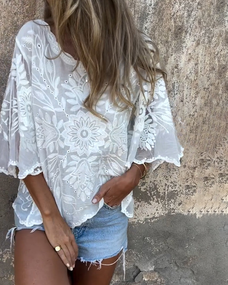Eloria | Urban Flair Blouse with Butterfly Sleeves