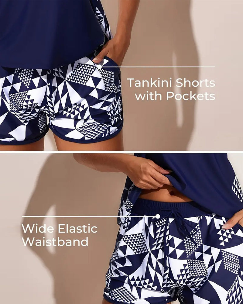 Celia | Geometric Print Two-Piece Swimsuit