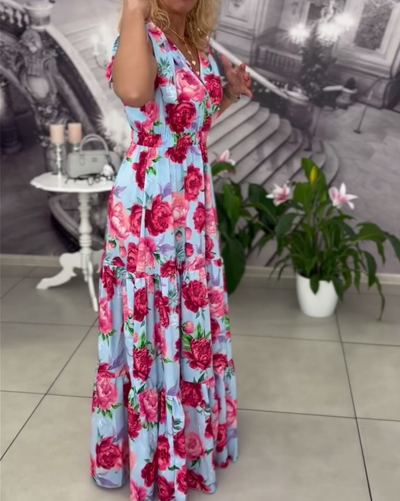 Larena | Printed V-Neck Dress