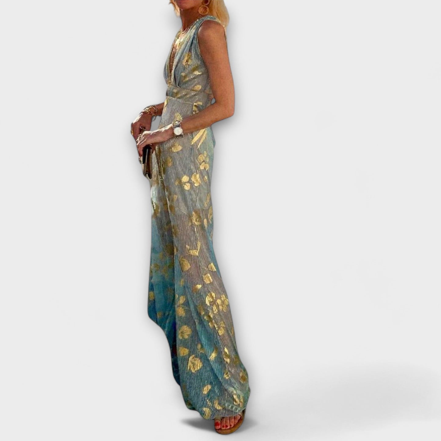 Iselina | Flowing Sequin V-Neck Dress