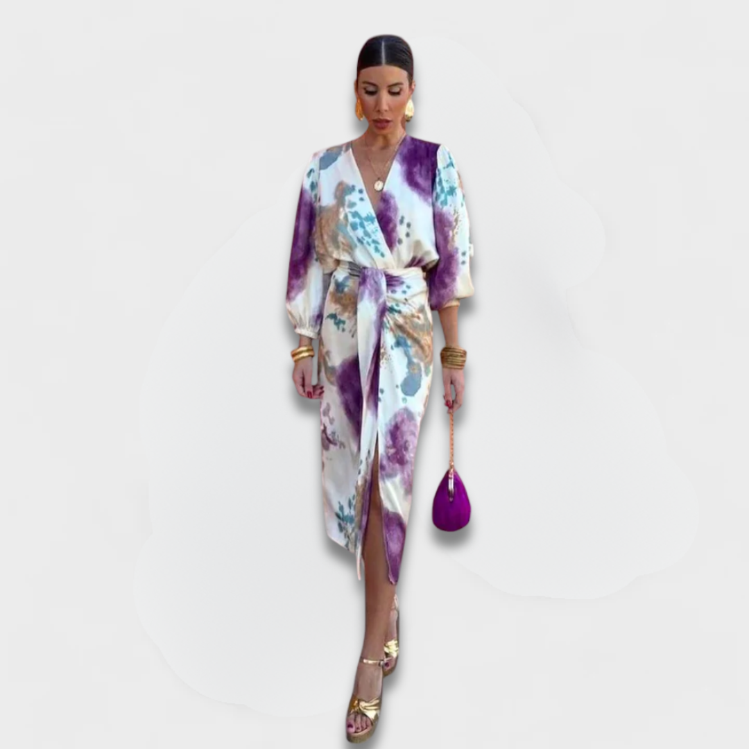 Velira | Violet V-Neck Dress