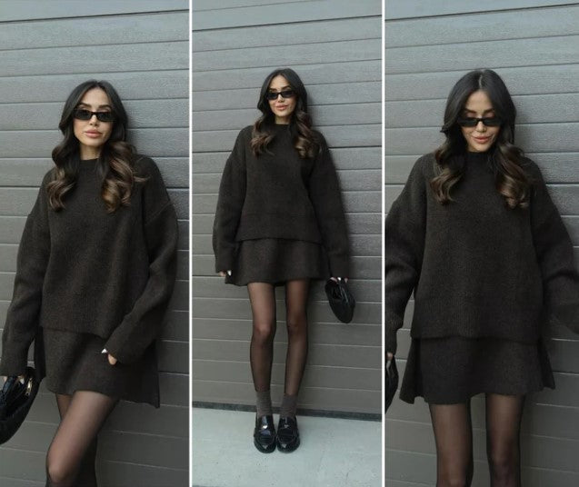 Kaelia | Knitted Top & Skirt Set