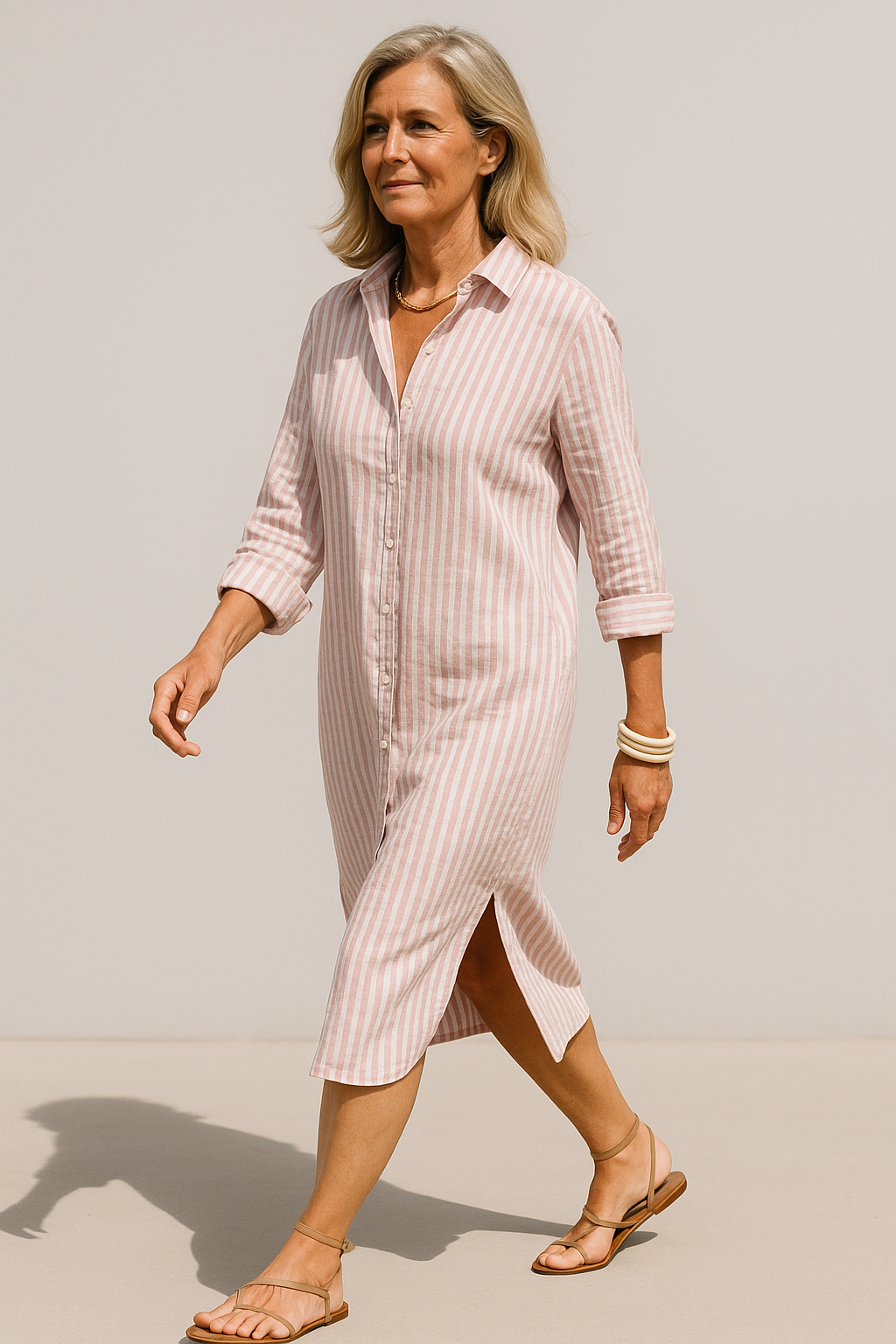 Ysolde | Striped Lace-Up Dress