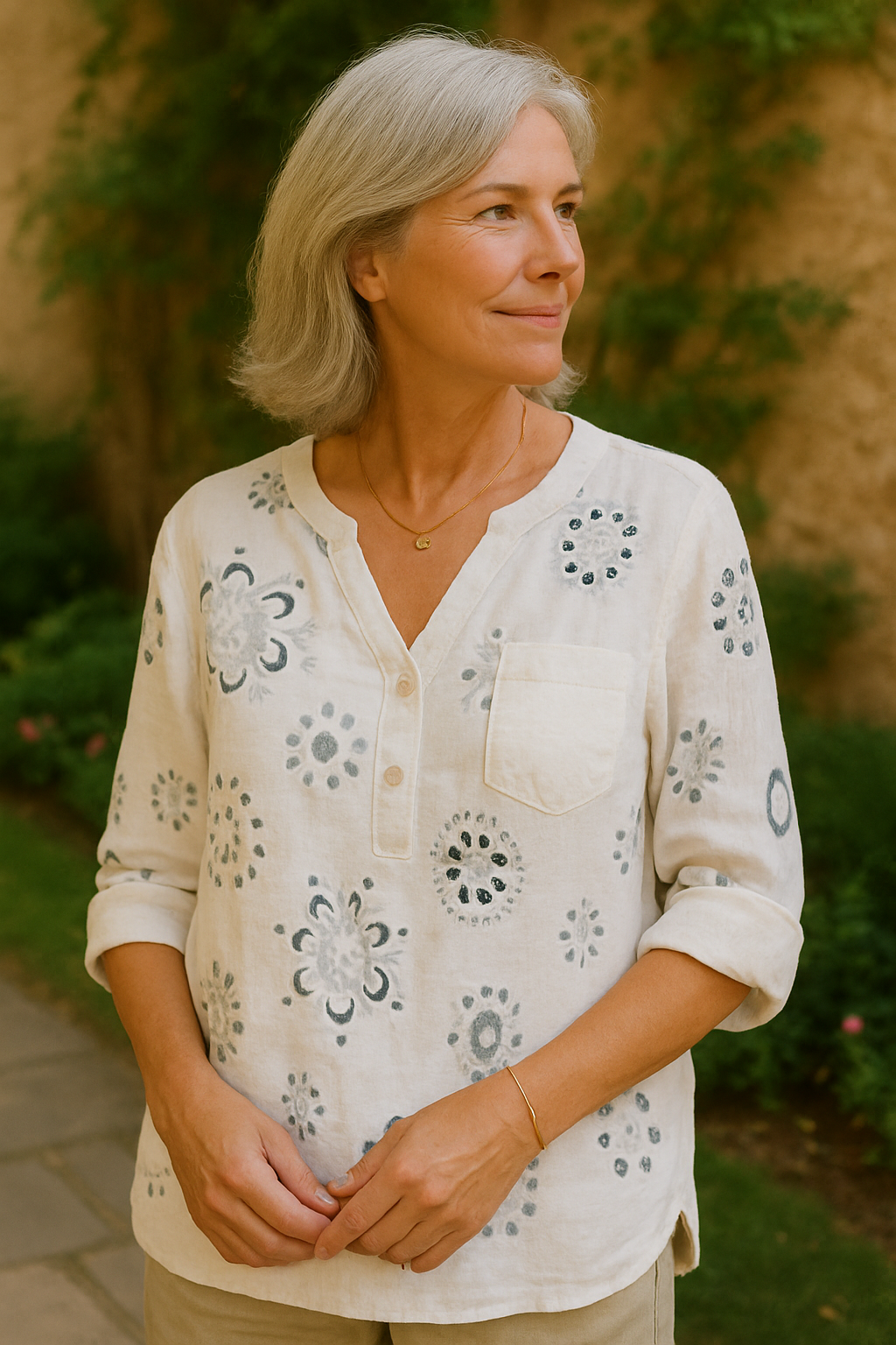 Lyara | Printed V-Neck Blouse