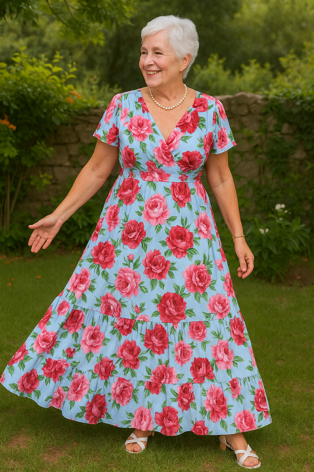 Larena | Printed V-Neck Dress