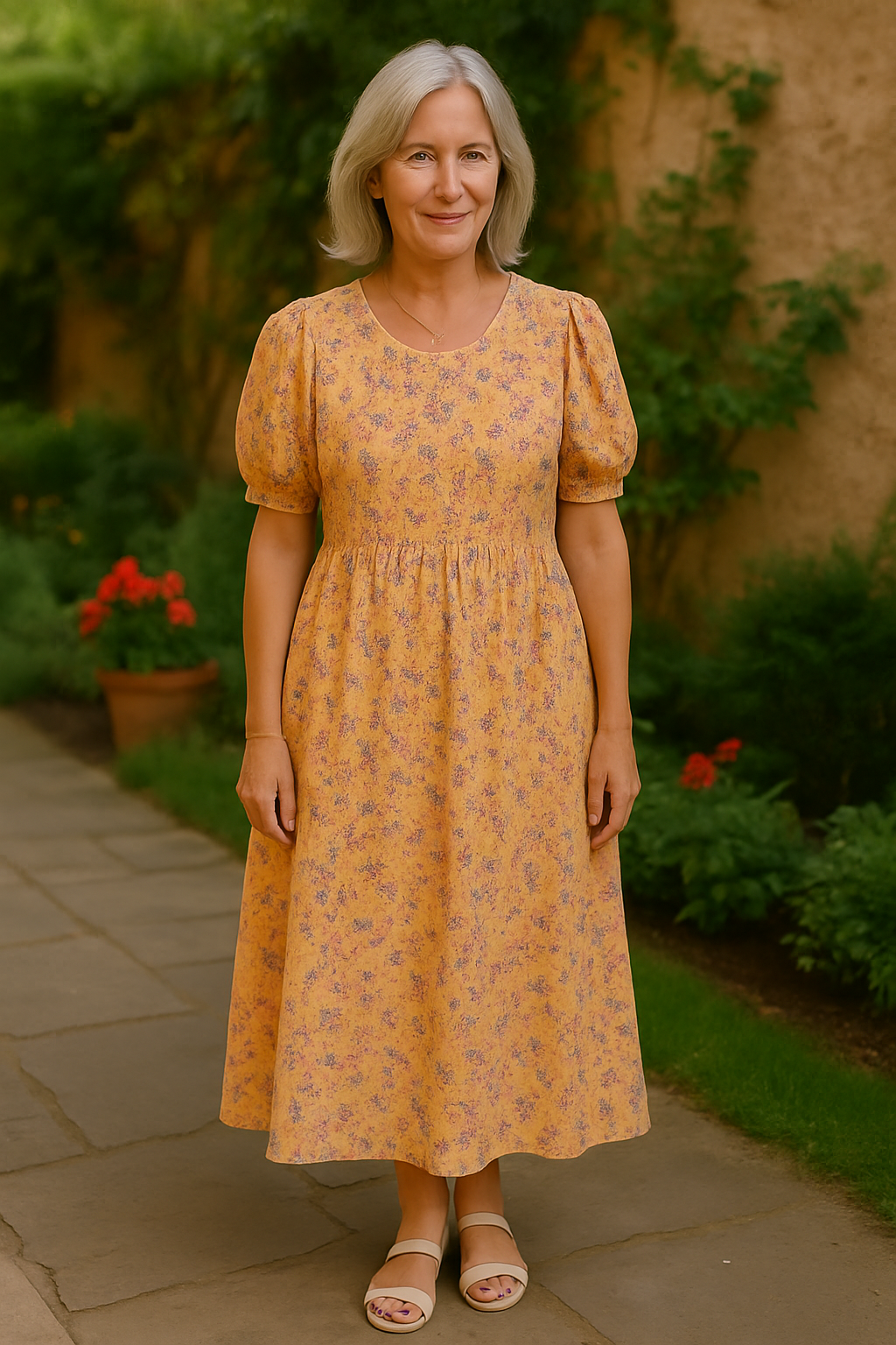 Liora | Floral Round-Neck Dress