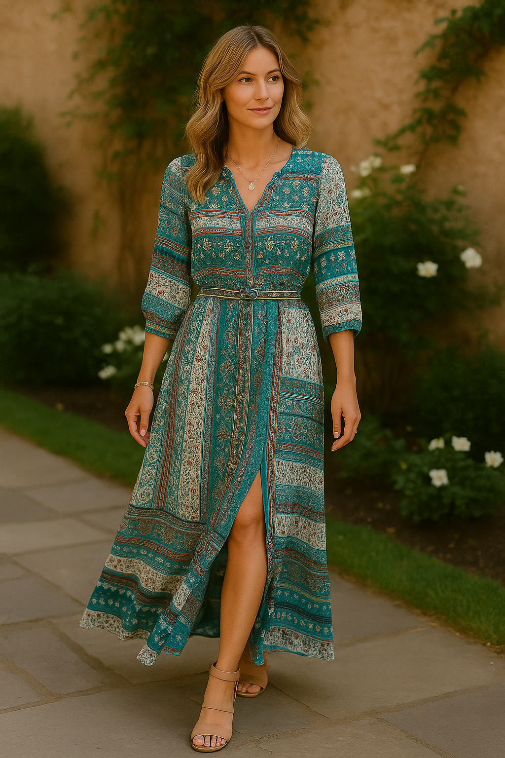 Isalina | Boho Midi Dress