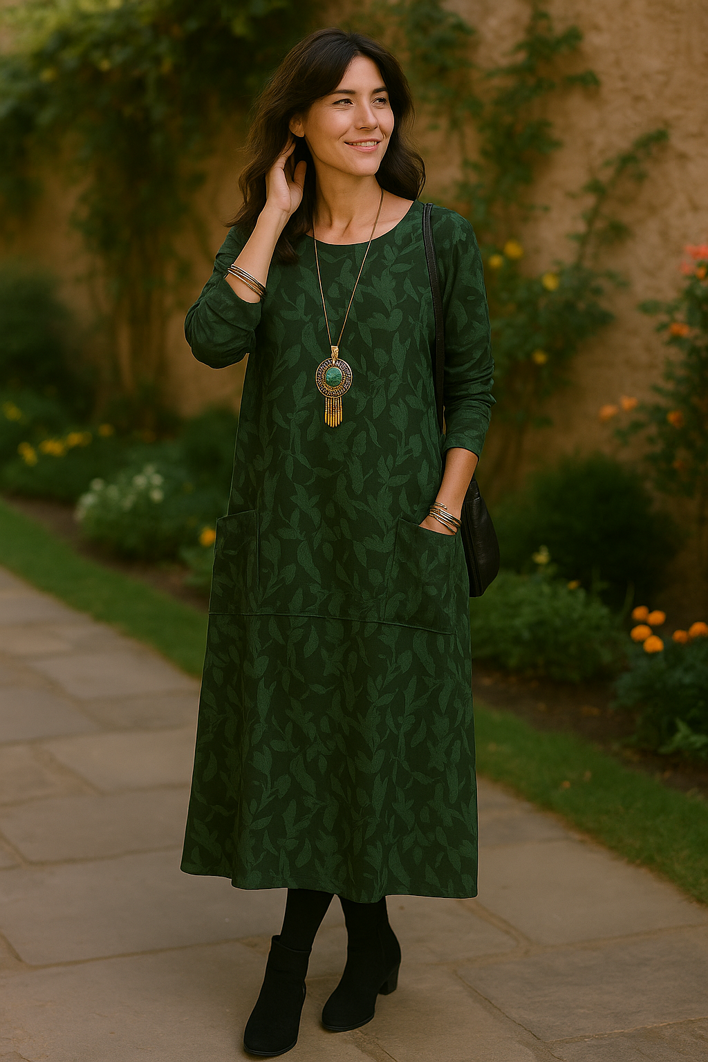 Lioren | Casual Round-Neck Dress