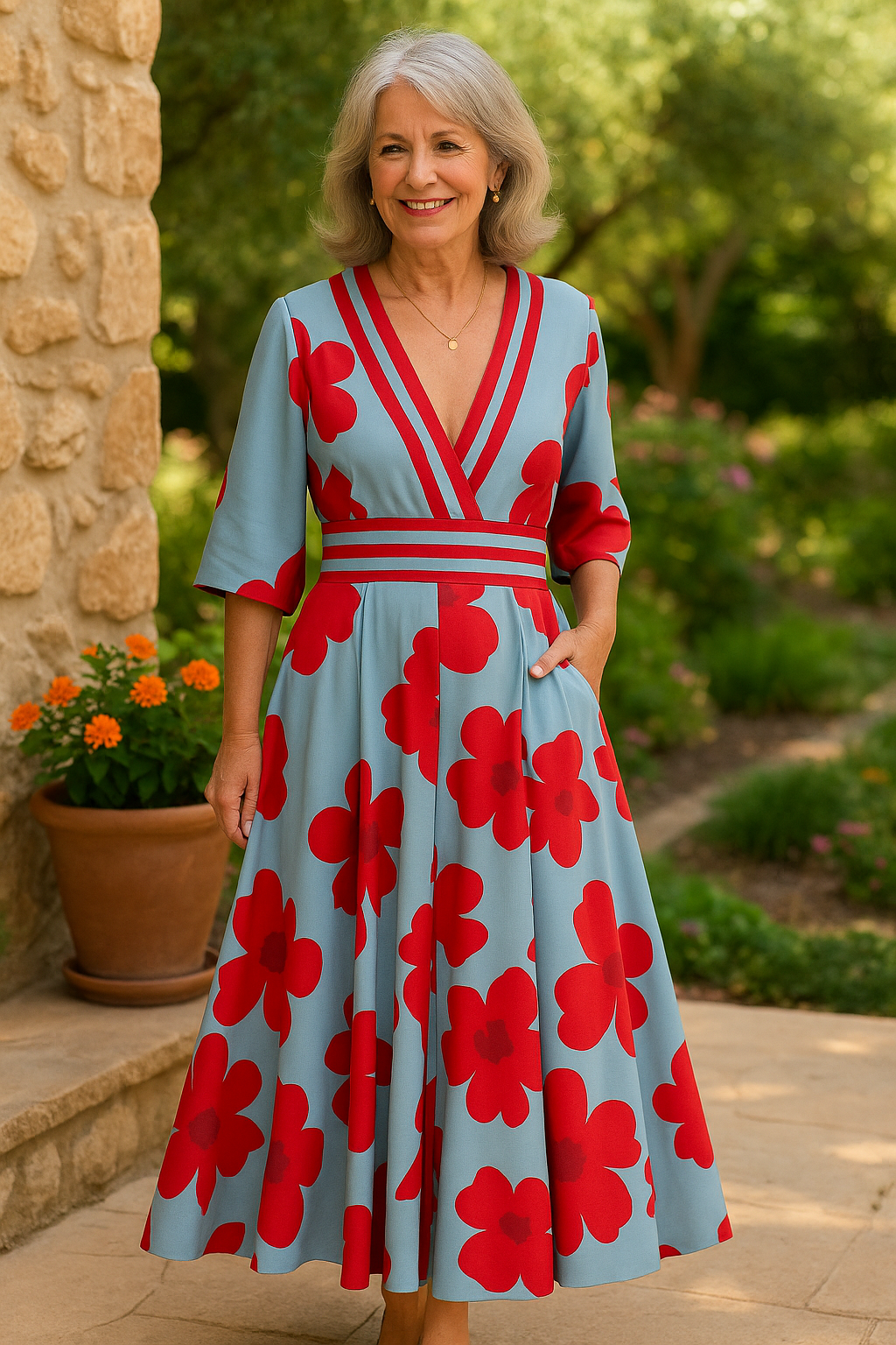 Liora | Elegant Flowered Dress