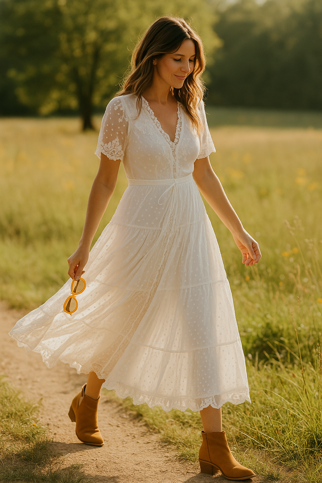 Liora | V-Neck Midi Dress