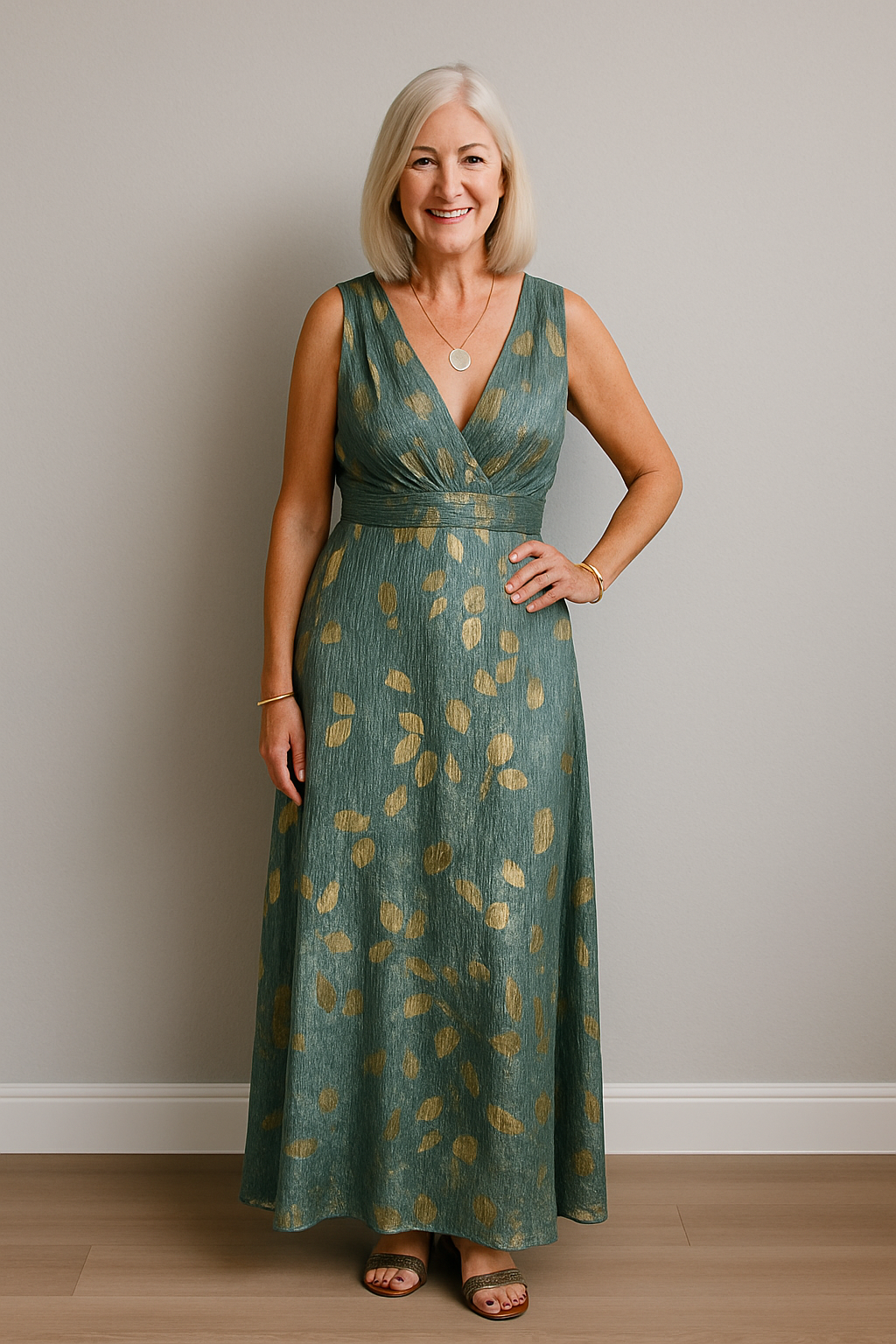 Iselina | Flowing Sequin V-Neck Dress