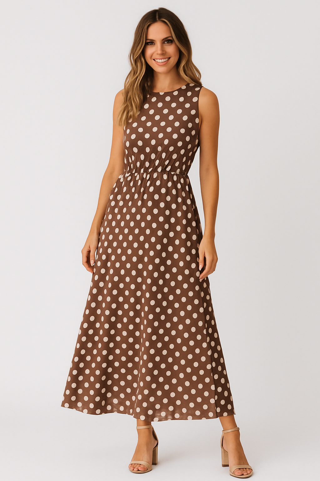 Thalia | Boho Midi Dress with Dots