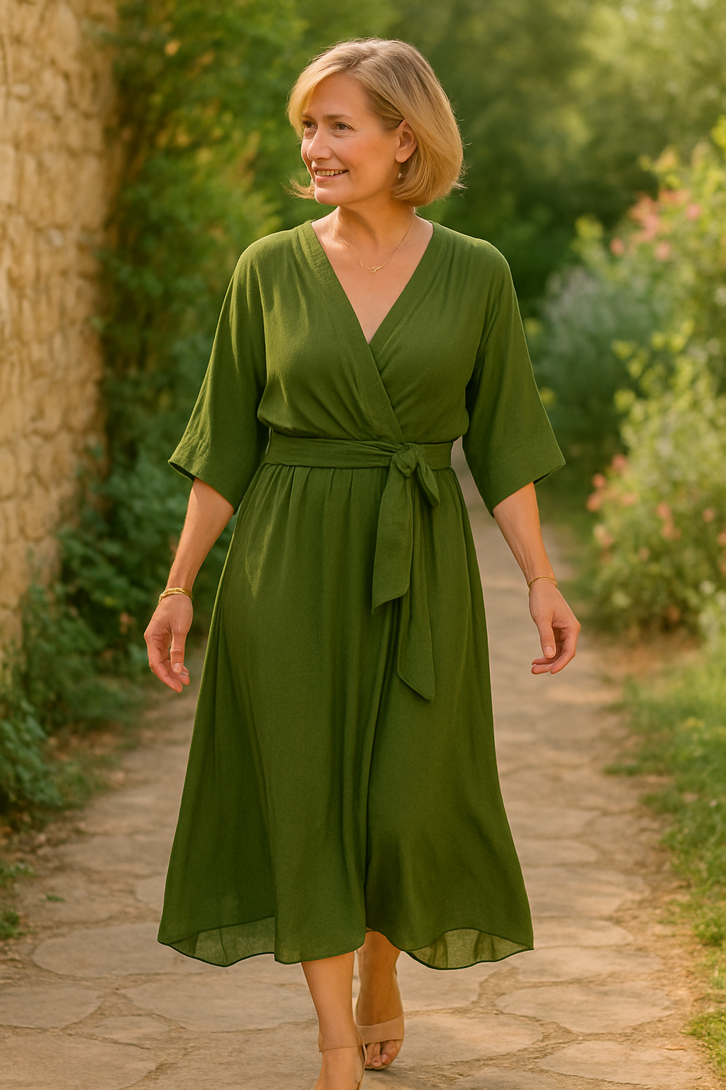 Virella | Silk Chiffon V-Neck Dress