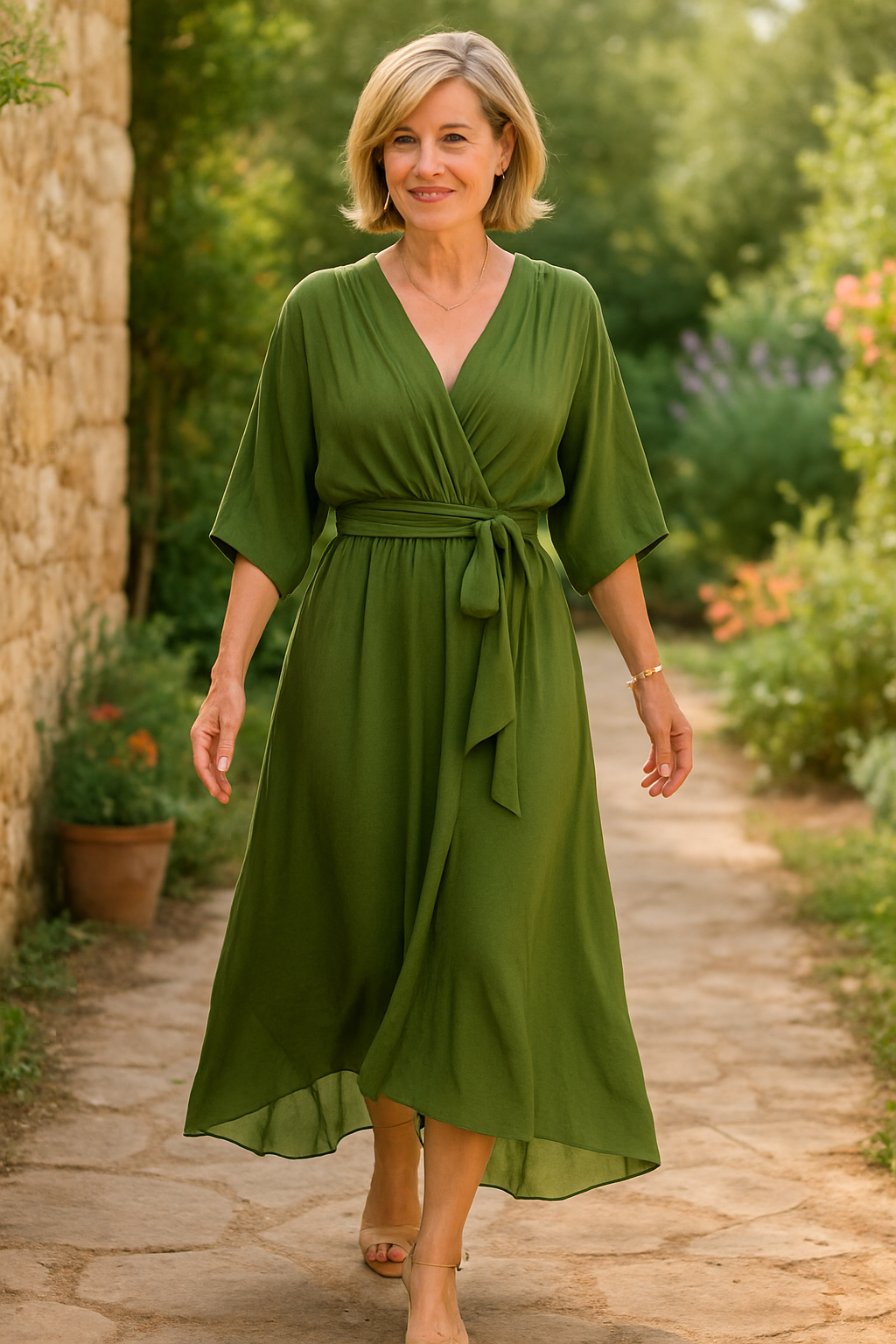 Virella | Silk Chiffon V-Neck Dress