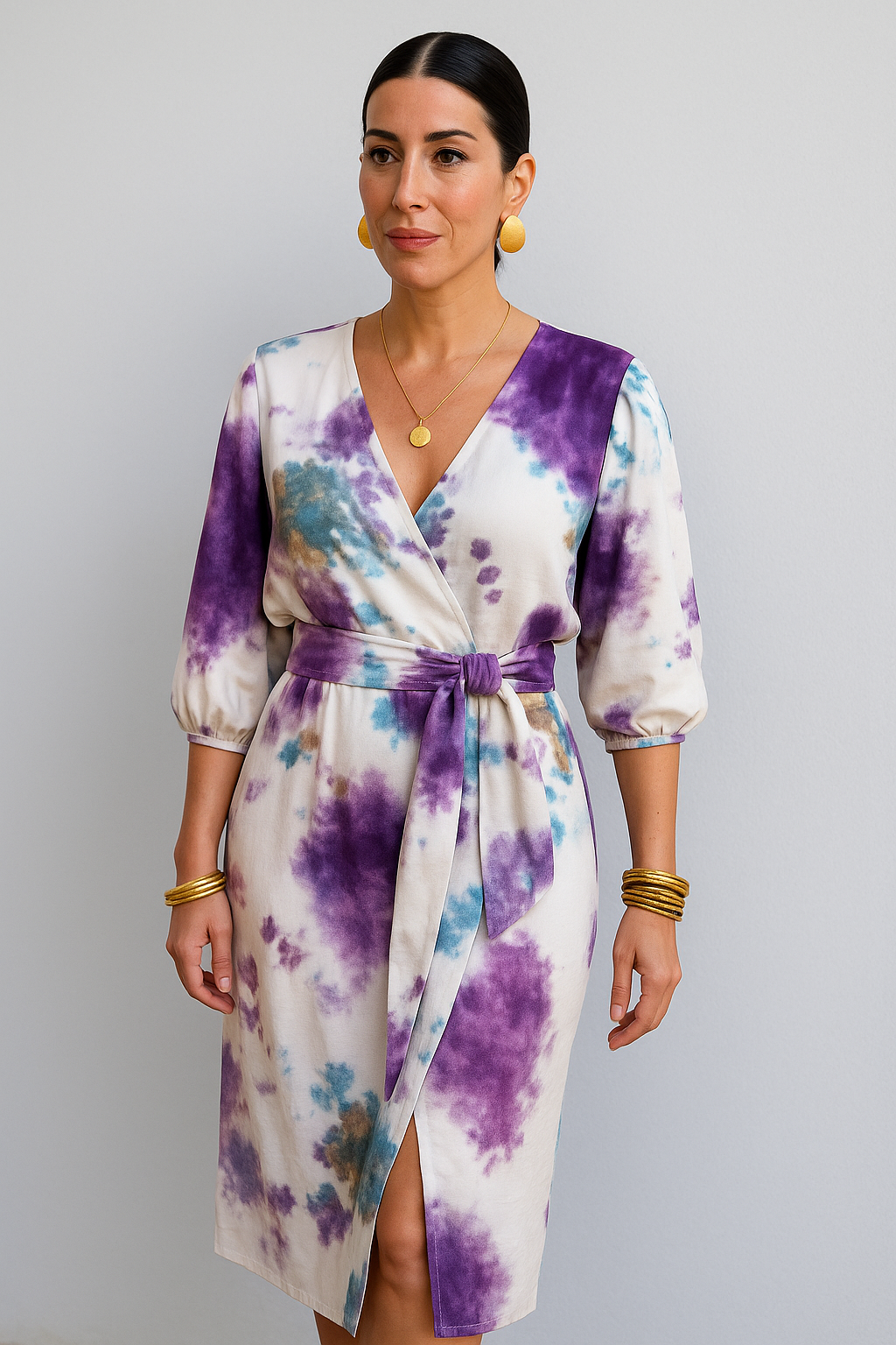 Velira | Violet V-Neck Dress